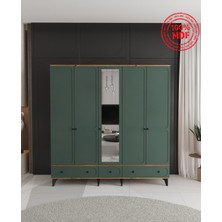 T&B Irmak 5 Kapaklı Çekmeceli Gardırop - Tamamı Mdf