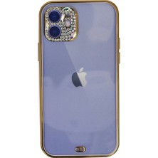 Selfbuysell Iphone 12 Kılıf Liva Taşlı Silikon - Mor