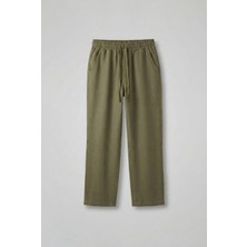 Abluka Online Erkek Baggy Fit Keten Pantolon Haki Yeşil