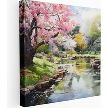 Popcas Japon Bahçesi Kiraz Çiçeği Kanvas Tablo
