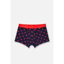Happy Socks - Lacivert Kalp Desenli Boxer