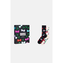 Happy Socks - Çok Renkli Kiraz Desenli 2\'li Pamuklu Çorap Seti