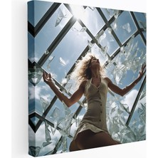 Popcas Kadın Kanvas Tablo - Cam Tavanlar Duvar Sanatı - Kadın Güçlü Kanvas Hırs