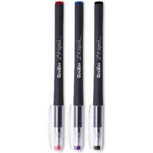 Scrikss Speed Gel Tükenmez Kalem 0.7 Mavi Siyah Kırmızı 3 Lü Set Renkli Ergonomik Tutma