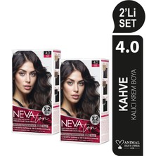 NEVATON 2 x 2'Lİ SET 4.0 KAHVE Kalıcı Krem Saç Boyası Seti (4 boya + 4 oksidan)
