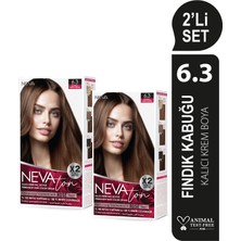 Nevaton 2 X 2'Li Set 6.3 Fındık Kabuğu Kalıcı Krem Saç Boyası Seti (4 Boya + 4 Oksidan)