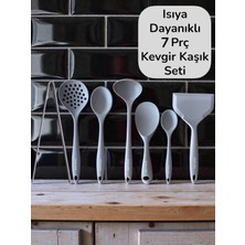Seraph Isıya Dayanıklı Silikon Kevgir Kepçe Kaşık Spatula Maşa Seti 7 Parça