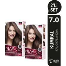 NEVATON 2 x 2'Lİ SET 7.0 KUMRAL Kalıcı Krem Saç Boyası Seti (4 boya + 4 oksidan)