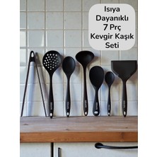 Seraph Isıya Dayanıklı Silikon Kevgir Kepçe Kaşık Spatula Maşa Seti 7 Parça
