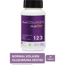 Suda Collagen Beauty Multiform Hidrolize Kolajen Peptitleri, Hyaluronik Asit, Vitamin C, Biotin, Probiyotik Mikroorganizma İçeren 90 Tablet Takviye Edici Gıda