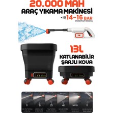 Enshall Katlanabilir Şarjlı Kovalı 20.000mAh Auhma Bahçe Sulama Yüksek Basınçlı 150W Araç Yıkama Makinesi