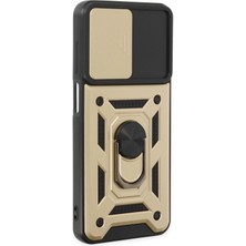  Samsung Galaxy A04S Kılıf Pars Lens Yüzüklü Silikon - Gold Nemere