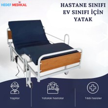 Hedef Medikal 2 Motorlu Ekonomik Hasta Karyolası Elektrikli Kumandalı Sırt ve Diz Ayarlı Ev Tipi Medikal Bakım Yatağı