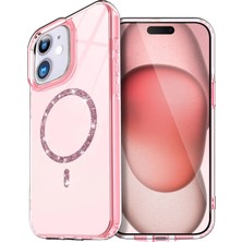  Apple iPhone 12 Live Diamond Magsafe Kapak - Pembe Nemere