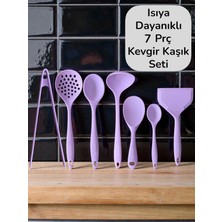 Seraph Isıya Dayanıklı Silikon Kevgir Kepçe Kaşık Spatula Maşa Seti 7 Parça
