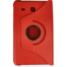  Samsung Galaxy T560 Tab E 9.7 Kılıf 360 Tablet Deri Kılıf - Kırmızı Nemere