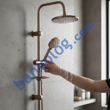 Cisa Glayor Rose Gold Tepe Duş Seti Lüks Yağmurlama