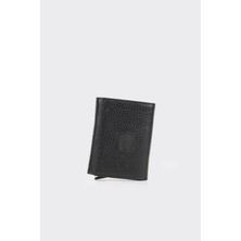 White Stone Hakiki Deri Siyah Kart Mekanizmalı Premium Kartlık