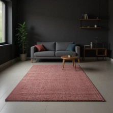 Balat Halı Raschel Carpet Kesme Yolluk Kaymaz Taban Yumuşak Peluş Halı Pembe