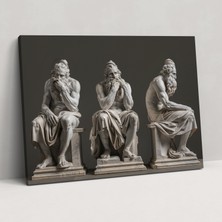 Popcas Michelangelo Temalı Kanvas Tablo Ev Dekorasyonu Için