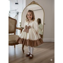 Sy Store Inci Broşlu Pamuklu Vintage Çocuk Elbisesi