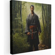 Popcas Bambu Ormanı Samurai Savaşçısı Kanvas Tablo