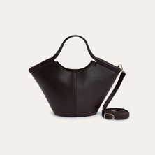 Kadın Kahverengi Deri Görünümlü Shopper Omuz Çantası