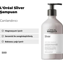 L'oréal Professionnel Paris Serie Expert Silver 500 ml Çok Açık Sarı Gri Beyaz Saçlar İçin Canlandırıcı Mavi Şampuan