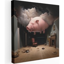 Popcas Pink Floyd Kanvas Tablo Gerçeküstü Domuz Odası Ev Dekorasyonu
