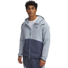 Under Armour Erkek Kapüşonlu Ua Unstoppable Fleece Tam Fermuarlı Sweatshirt Mavi-465 Düz Desen 1389352-001