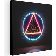 Popcas Retro Neon Dark Side Of The Moon Dekoratif Tablo / Duvar Sanatı / Kanvas Duvar Tablosu - Pink Floyd