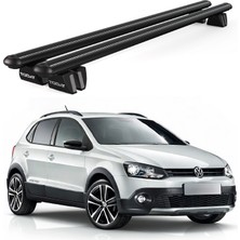 Today Auto Pençe Volkswagen Polo Cross (2010 ve Sonrası) Uyumlu Siyah Ara Atkı Port Bagaj Tavan Barı