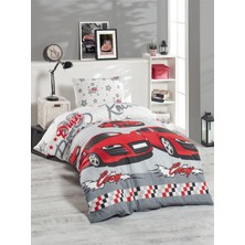 Enlora Home Crazy Desenli Tek Kişilik Nevresim Seti 140 x 200 cm Kırmızı Renkli