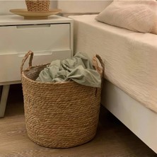 Kulplu Yuvarlak Deniz Yosunu Saksı & Çok Amaçlı Dekoratif Organizer Düzenleyici