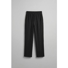 Abluka Online Erkek Fitilli Baggy Fit Rahat Eşofman Siyah