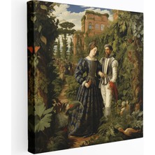 Popcas Rönesans Zarafeti Kanvas Tablo Asil Adam ve Leydi Bahçe Manzarası