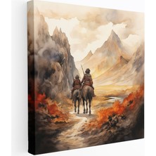 Popcas Yüzüklerin Efendisi Tuval Tablo - Masalsı Yolculuk Mordor Dağı'na - Yüzüklerin Efendisi Masalsı Suluboya Illüstrasyon Duvar Sanatı Tuval Tablo