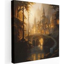 Popcas Efsane Yüzüklerin Efendisi Kanvas Tablo - Efsanevi Rivendell - Efsane Yüzüklerin Efendisi Efsanevi Altın Işık Duvar Dekoru Kanvas