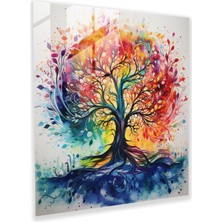 Popcas Yaşam Ağacı Kanvas Tablo - Soyut Suluboya Tablo - Ev Dekorasyonu Duvar Sanatı Kanvas Tablo