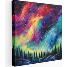 Popcas Dünyanın En Güzel Manzaraları - Aurora Borealis Soyut Akrilik Kanvas Tablo - Dünyanın En Güzel Manzaraları Kanvas Duvar Sanatı