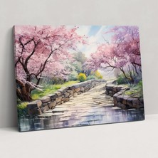 Popcas Kiraz Çiçeği Zen Bahçesi Kanvas Tablo - Zen Bahçesi Kiraz Çiçeği Zen Bahçesi Duvar Sanatı