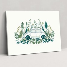 Popcas Minimalist Volkswagen Beetle Kanvas Tablo - Volkswagen Beetle Kanvas Duvar Sanatı