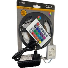 Cata 5 mt RGB Şerit LED Set 12V 4W Kumanda ile Yüksek Parlaklık ve Renk Seçenekleri