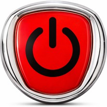 Mega Oto Market Siyah Power Logo Kırmızı Zemin Metal Araç Amblemi 3D Krom Çerçeveli Oto Logo Arması (Kırmızı Zemin – Krom Çerçeve)