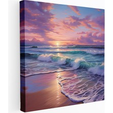 Popcas Zen Plaj Günbatımı Duvar Dekorasyonu - Zen Ev Dekorasyonu Kanvas Tablo Sakinleştirici