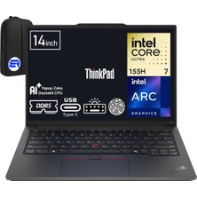 Lenovo Thinkpad E14 Gen 6 Ultra 7-155H 24GB Ram 1tb SSD Arc Graphics 14" Wuxga WIN11 Pro 21M70031TXEP5 + Elektropasaj Çanta