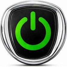 Mega Oto Market Yeşil Power Logo Metal Araç Amblemi 3D Krom Çerçeveli Oto Panjur Bagaj Logo Arması