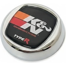 Mega Oto Market K&n Performance Type R Metal Araç Amblemi Krom Çerçeveli Oto Logo Arma