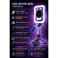 vooka LED Selfi Çubuğu ve Canlı Yayın Çerçeve Işık 9kademeli Parlaklık Ayarı
