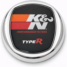 Mega Oto Market K&n Performance Type R 8x8 cm 3D Metal Oto Amblem Krom Çerçeveli Universal Araç Logosu